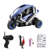 RC Motorcycle Stunt Drift Remote Control Tricycle With LED Light High Speed 15KM/H 360° Rotation Electronic Motorbike For Boys 2