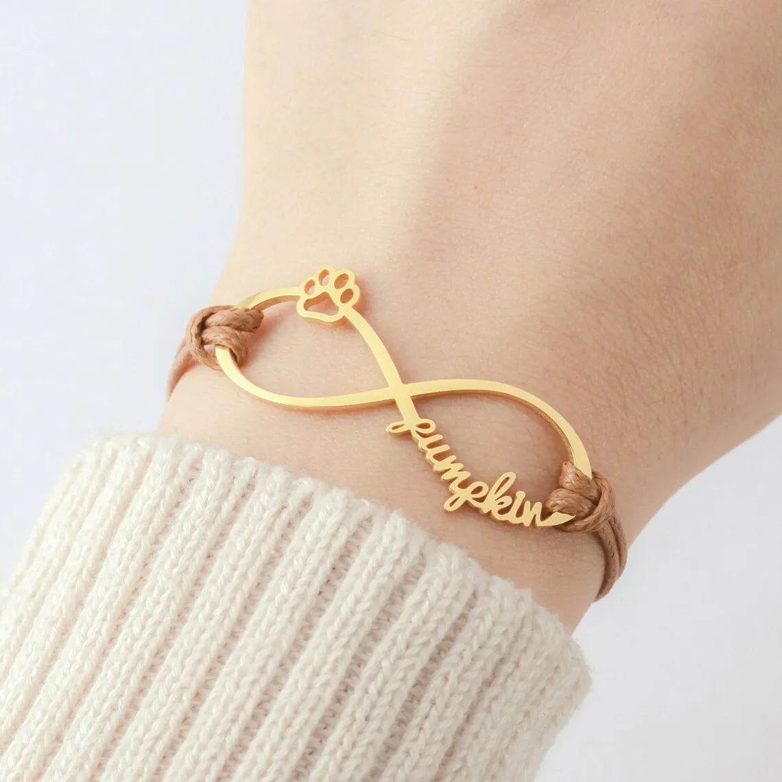 

Tangula Custom Pet Name Bracelet Infinity Symbol Adjustable Bracelet Stainless Steel with Pet Name Memorial Gift for Mom Jewelry