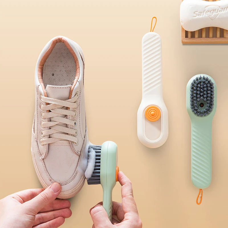 Liquid Fill Shoe Brush Laundry Cleaning Brush Long Handled Laundry Brush Multifunctional Laundry Brush Liquid Shoe Brush With Handle Flexible Washing Scrub Soft Bristles Cleaning Tools Household
