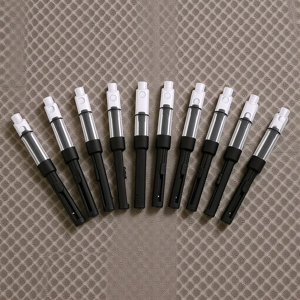 10Pcs 만년필 변환기 범용 리필 가능 잉크 충전 도구 풀 타입 대용량 잉크 변환기 (필기용)