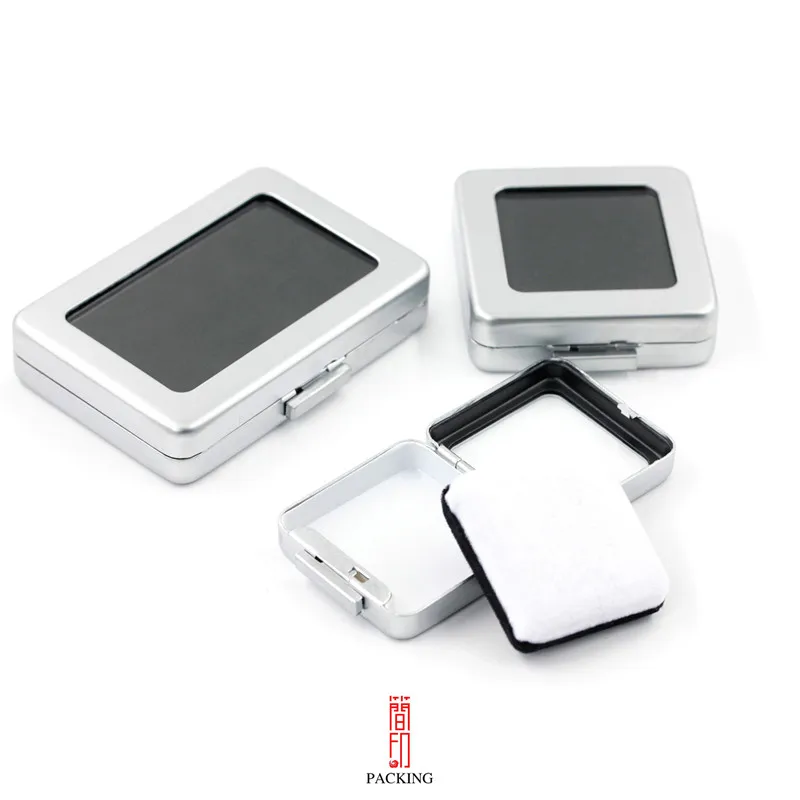 6pc/lot  Gemstones Diamond Box Loose Diamond Jewelry Display Case Holder Gem Show Storage Container Box Iron White & Black