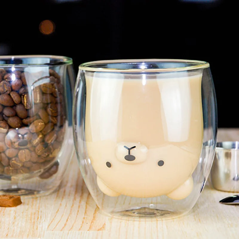 Tazza da caffè in vetro borosilicato personalizzata all'ingrosso tazza di vetro