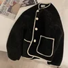 Lamb Fur Jacket Women's Loose Short Thickened Simulation Lamb Velvet Winter Coat Small Size Fashionable round Neck Top
