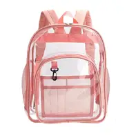 Transparent Backpack Adjustable Shoulder Strap Waterproof Heavy-Duty Large PVC See Through Backpack Women Men School Bag 1