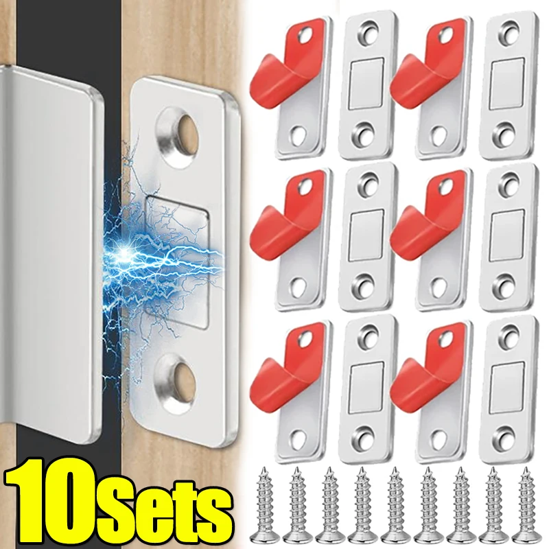 Strong Magnetic Cabinet Catches Ultra-Thin Door Magnets Stops Invisible Adhesive Drawer Cabinet Catch For Kitchen Closet Closer Magnetic Door Stopper