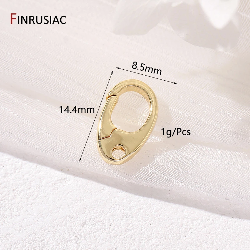 14 Karat vergoldet Messing Herzform Feder verschluss Anschluss verschluss für DIY Armband Halskette hand gefertigten Schmuck machen Ergebnisse – Detail 16
