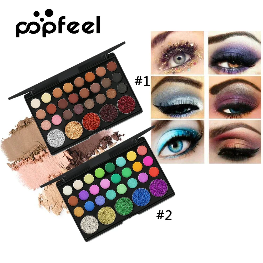 Popfeel 29 Colori Glitter Diamante Palette Di Ombretti Luminosi Pigmento Impermeabile Shimmer Palette Di Ombretti Opachi Palette Per Trucco