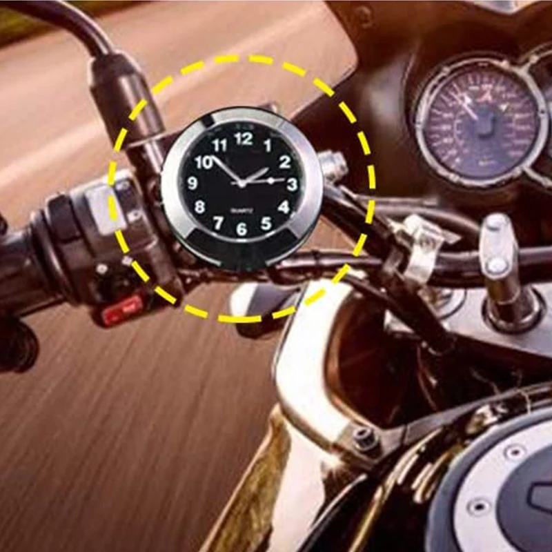 

Motorcycle Luminous Waterproof Timetable Handlebar Clock Motorcross Scooter Handlebar Aluminum Alloy Watch Moto Accessories
