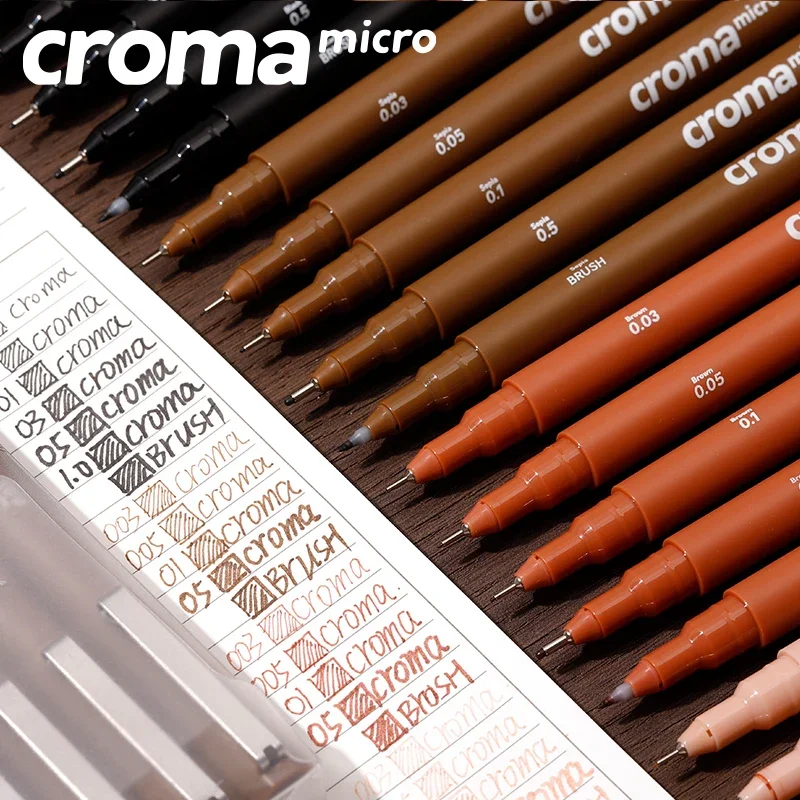 Croma Micro Fineliner Art Calligraphy Pens set for Artist Drawing Supplies, Waterproof Ink for Sketching Art Black/Brown/Skin Croma Micro Fineliner Art Calligraphy Pens set for Artist Drawing Supplies, Waterproof Ink for Sketching Art Black/Brown/Skin