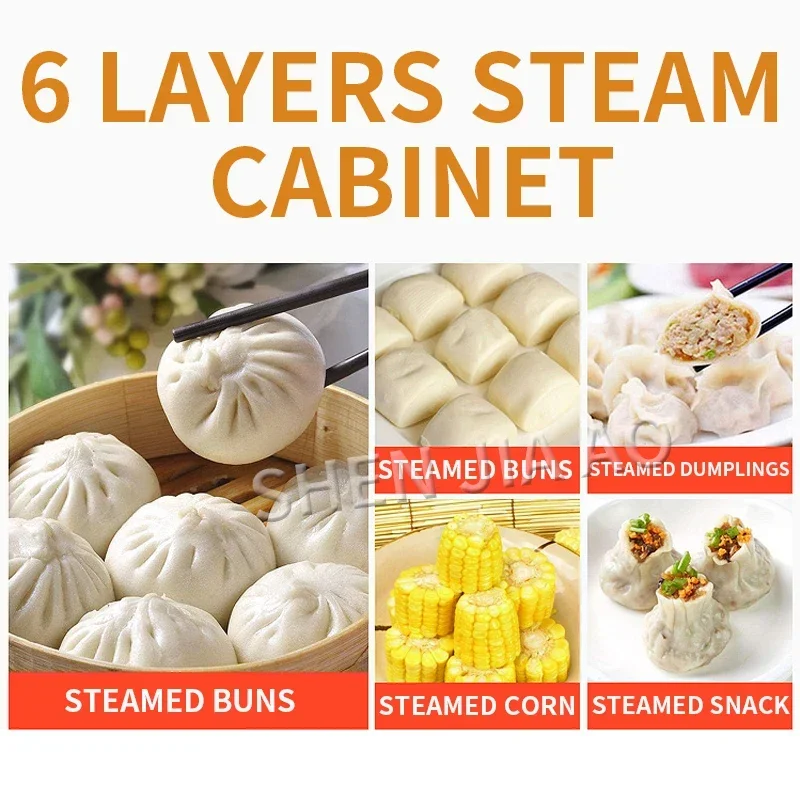 FD-600 Commercial Electric Steaming Cabinet Full Automatic Insulation Steamed Bread Snack Steamer Electric Steamer 110v/220v 1pc 6