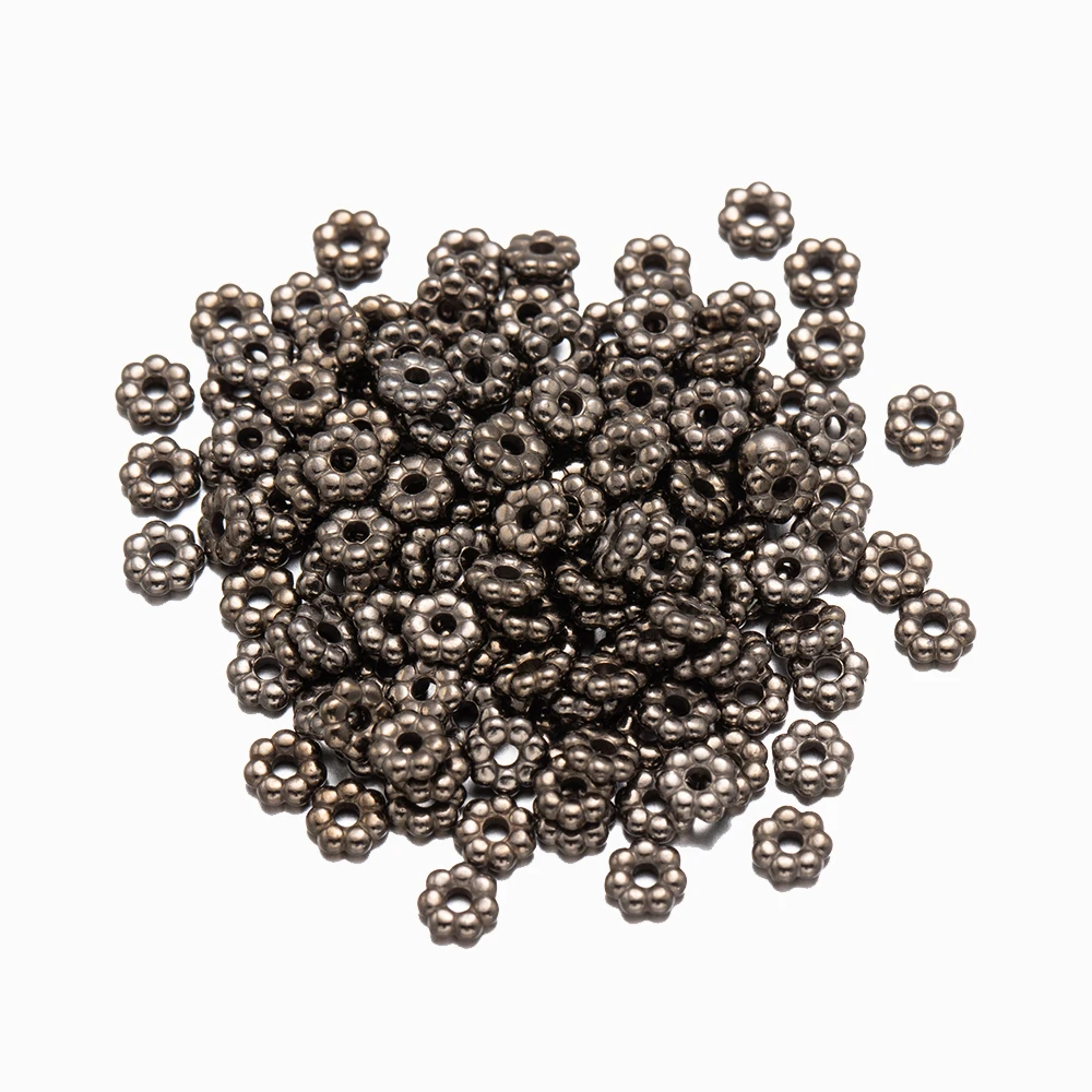 500 Stück 4 mm CCB Gänseblümchen-Blume, lose Distanzperlen, Kappen für DIY-Halskette, Armbänder, Ohrringe, Schmuckherstellung, Bastelmaterial – Detail 9