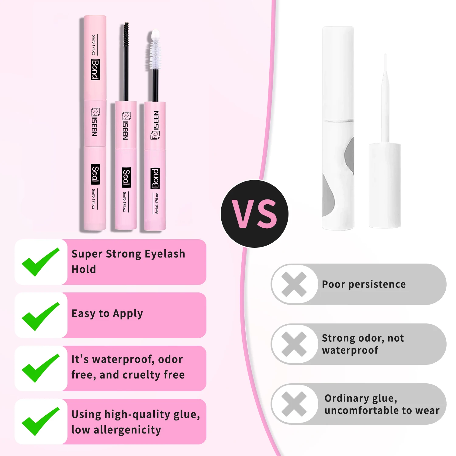 Lash Bond And Seal 10ml DIY Lash Extension And Lash Glue Remover 5ml Kit Long Lasting with Tweezers Eyelash curler Makeup Tool 6