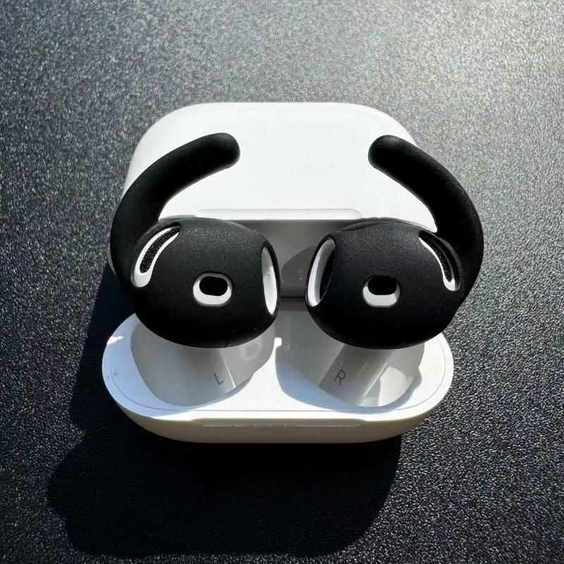 Silicone Ear Tips Ear Hooks for AirPods 4 Headphone ,Anti-Slip Sport Earbud Covers for Apple AirPods 4 Earphones Tips 2 Pairs