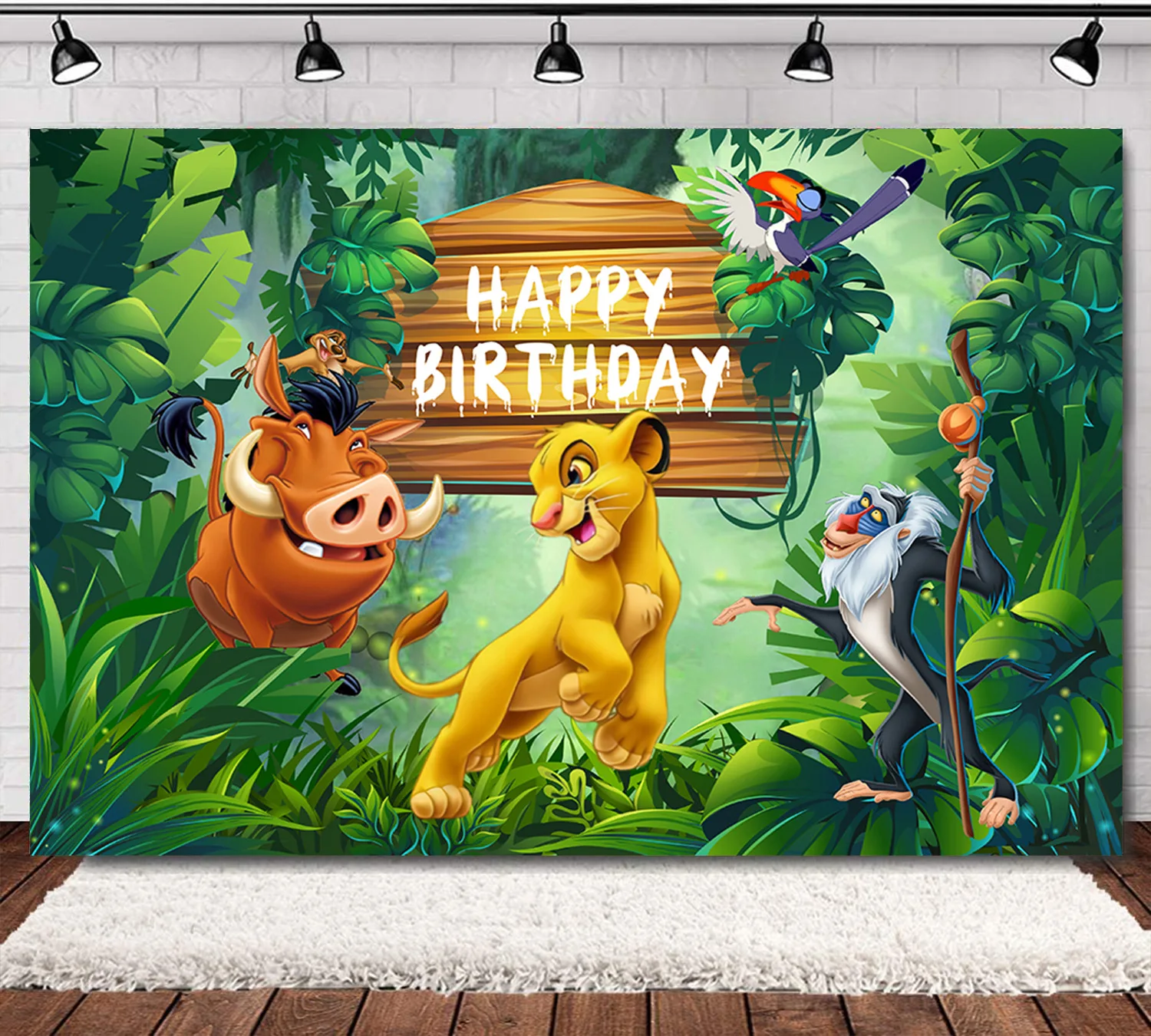 thumbnail image 1 of Decoración para fiesta de cumpleaños de El Rey León de Disney, vajilla de Simba, mantel, fondo, vaso de papel, plato, globo, suministros para baby shower, 1 of 4
