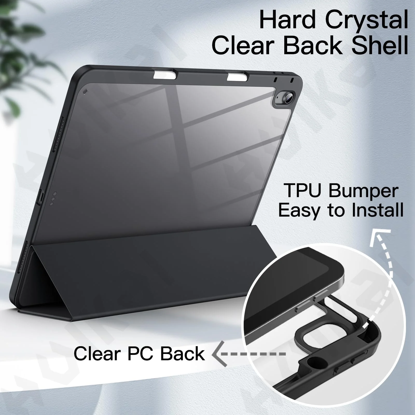 Green Trifold Stand Tablet Case with Pencil Holder and Auto Wake/Sleep Feature