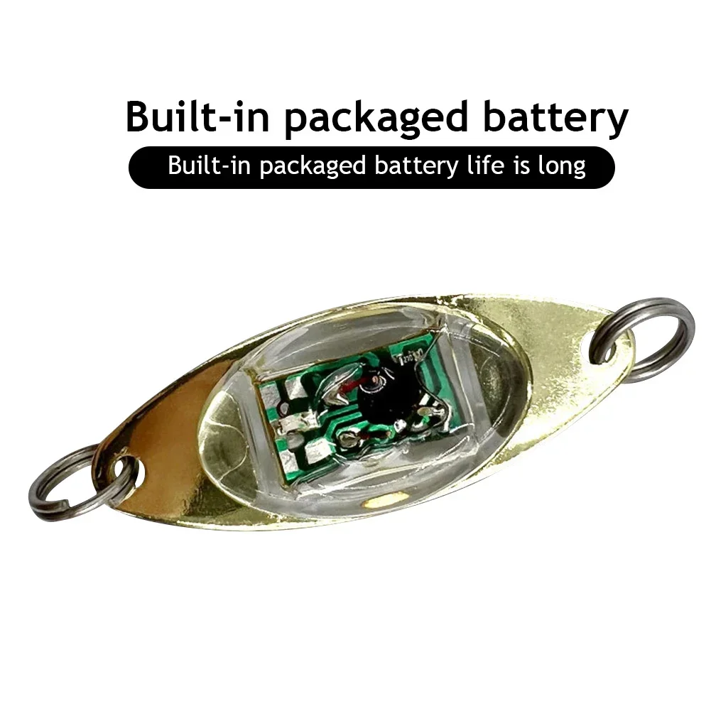 Led Underwater Fishing Lures Light Electronic Luminous Metal Spoons Flasher Fishing Bait Lure Bait Freshwater Saltwater Lures