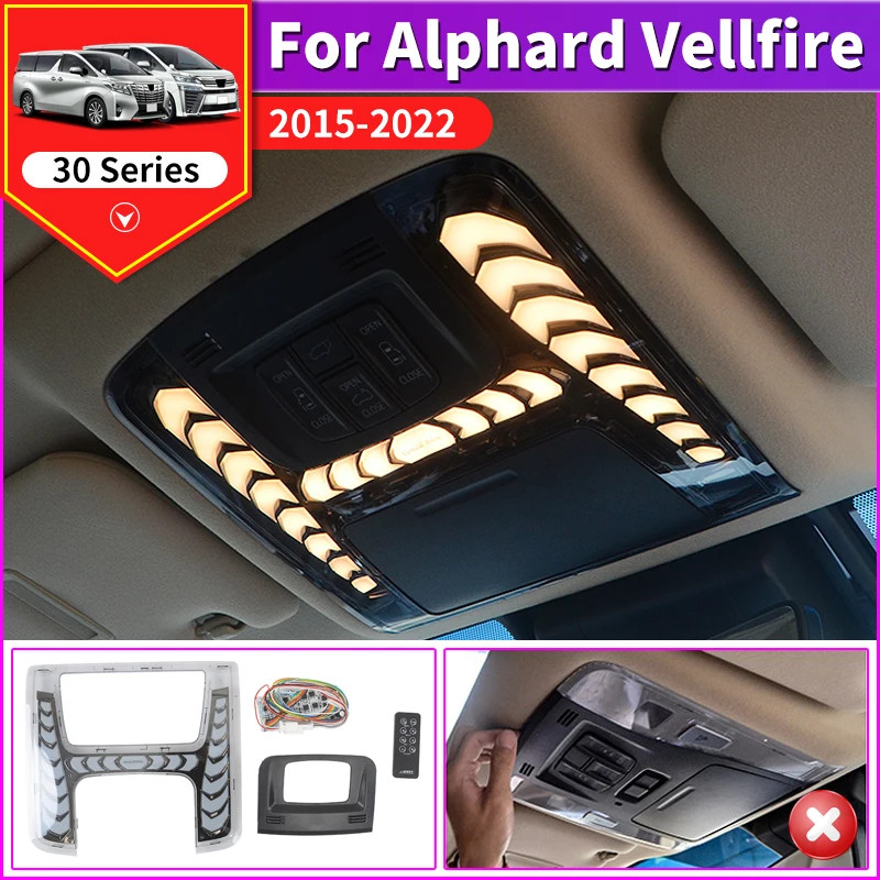 

For Toyota Alphard Vellfire 30 Series 2015-2022 Interior parts Modification Accessories Car Roof Lighting LED Reading Light