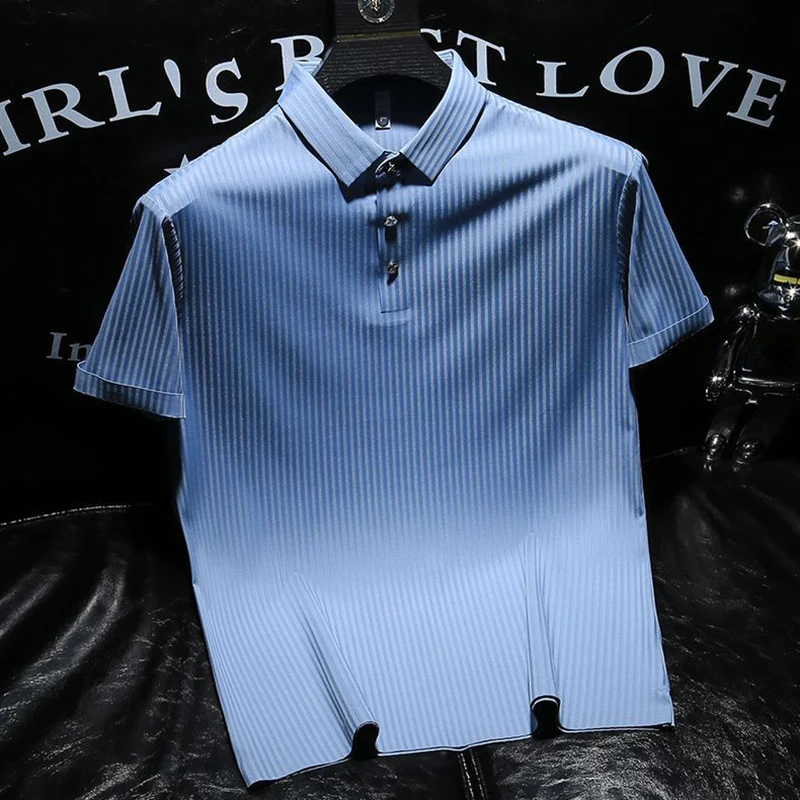 

Fashion Lapel Button Solid Color Korean Polo Shirts Men's Clothing 2024 Spring Summer New Casual Pullovers All-match Tee Shirt