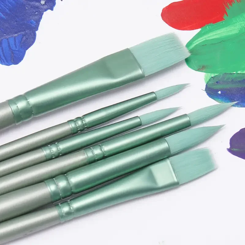 6/4 Brush Set, Sharp and Flat Watercolor Brushes, Nylon Hair Acrylic Brushes, Painting Supplies 6/4 Brush Set, Sharp and Flat Watercolor Brushes, Nylon Hair Acrylic Brushes, Painting Supplies