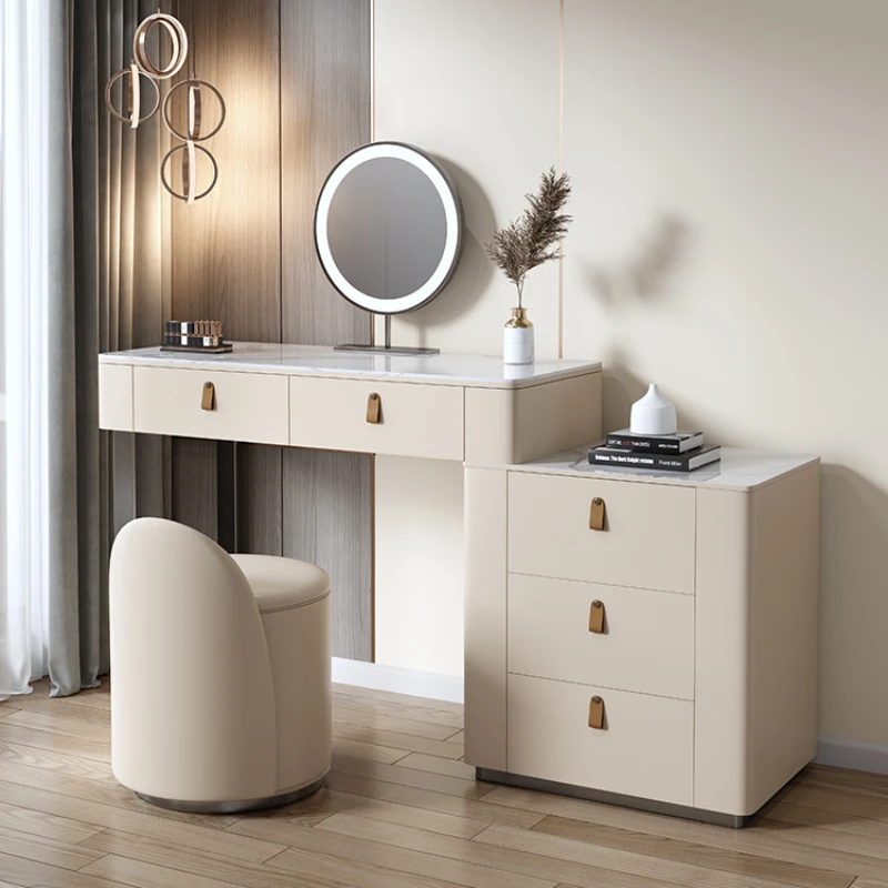 

Modern Storage Vanity Dresser Stool Nordic Drawer Desk Dressing Table Mirrors Cabinet Coiffeuse De Chambre Bedroom Furniture