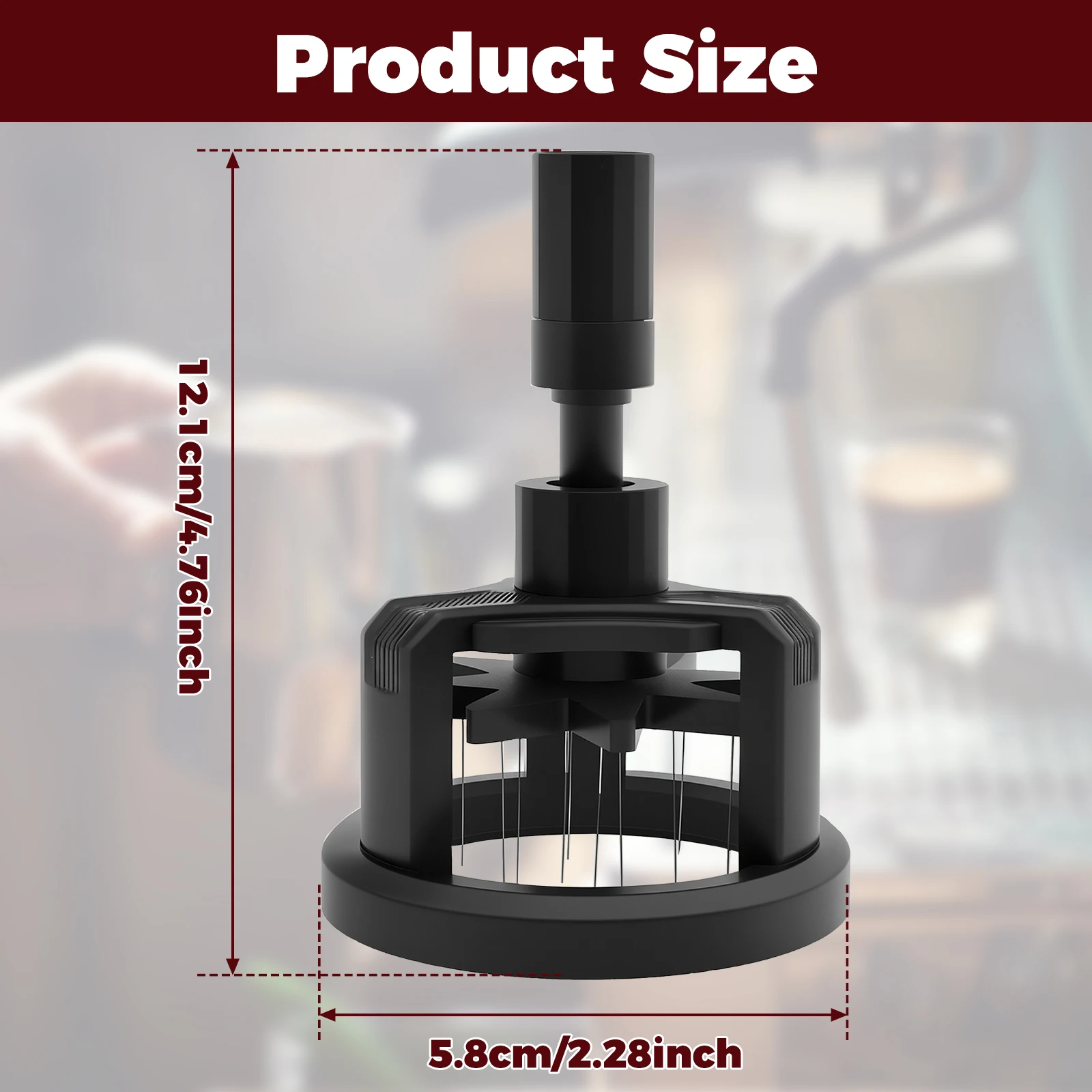 Espresso Distribution Tool Efficient Coffee Powder Needle Height Adjustable Coffee Needle Stirrer Geared Spinning WDT Tool