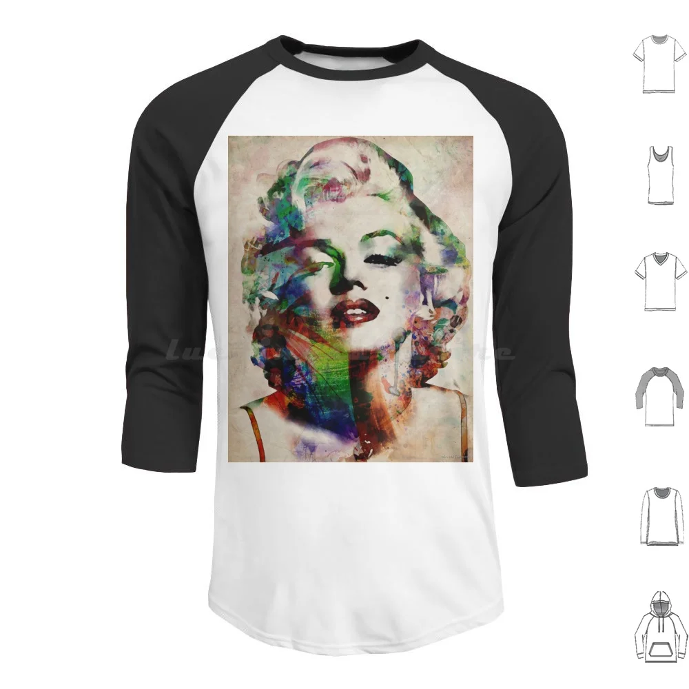 Marilyn Monroe Urban Art Felpa Con Cappuccio In Cotone Manica Lunga Acquerello Marylin Marilyn Montore Marilyn Marylin Monroe Anni '60