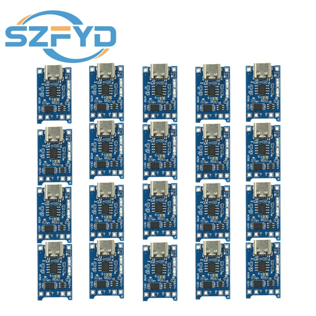 1-100pcs TP4056 1A Lithium Battery Charging Board Module 18650 TYPE-C USB Interface Charging Protection Two-in-one