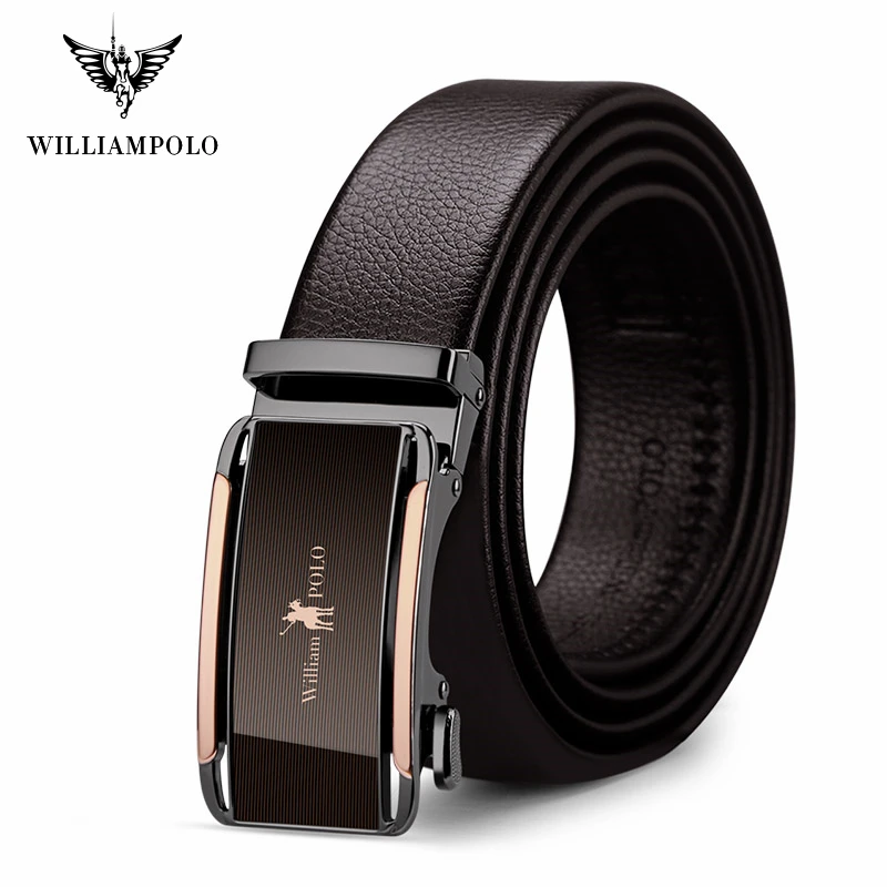 

WILLIAMPOLO Men Belt Male High Quality Leather Belt Men Male Genuine Leather Strap Luxury Alloy Buckle Jeans Belt Free Shipping