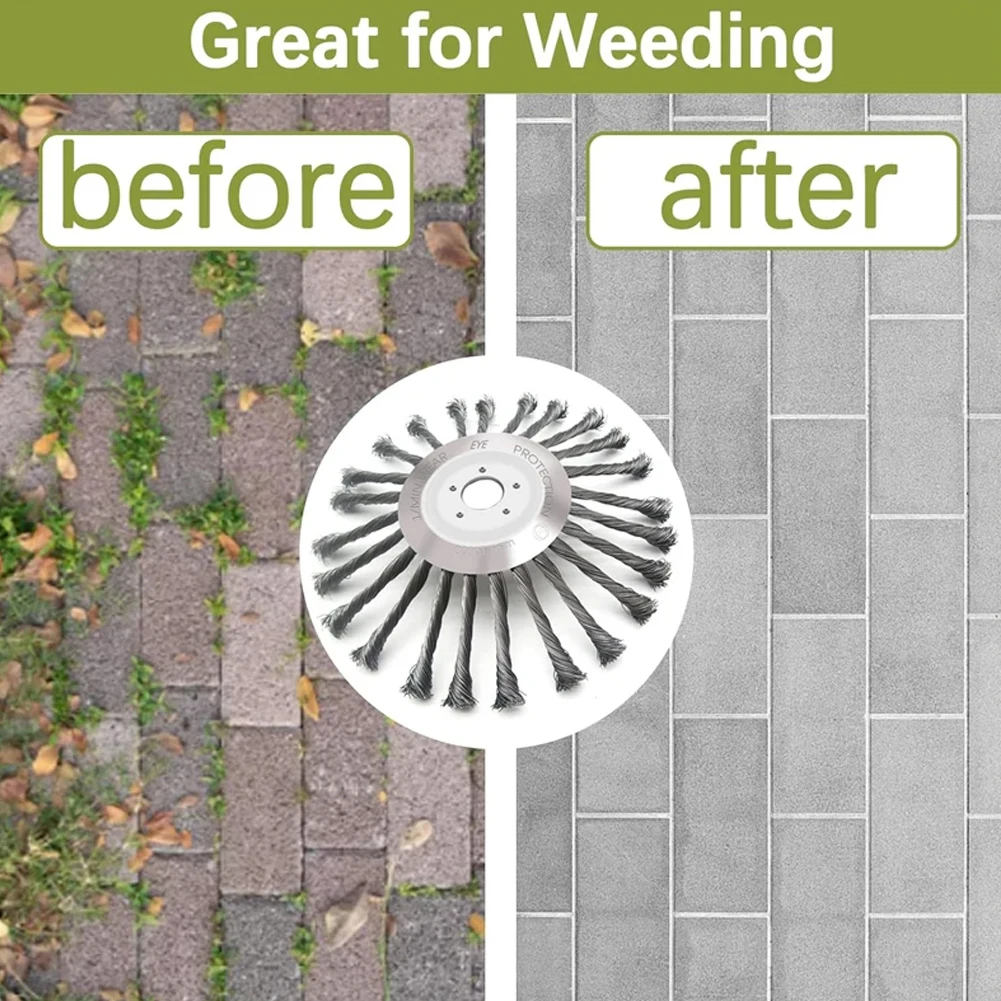 10/6/5/4inch Steel Wire Brush Trimmer Head Universal Garden Weeding Brush Removal Rust Cutter Head Lawn Mower Brush Cutter Tools