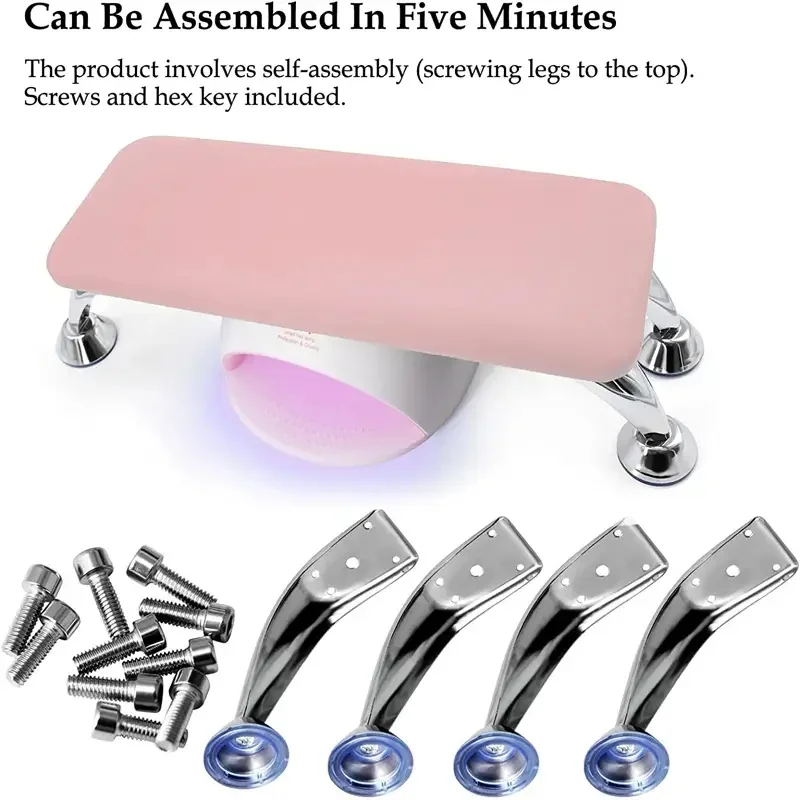 BQAN OEM Nail Art PU Leather Nail Gloves Armrest Art Armrest Mat Hand Pillow with Stainless Steel Bracket