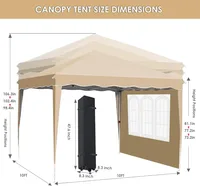 10x10FT Pop Up Canopy with 4 Sidewalls, Ez Up Commercial -Series Instant Canopy Tent, Outdoor Portable Gazebo with Wheeled Bag 2