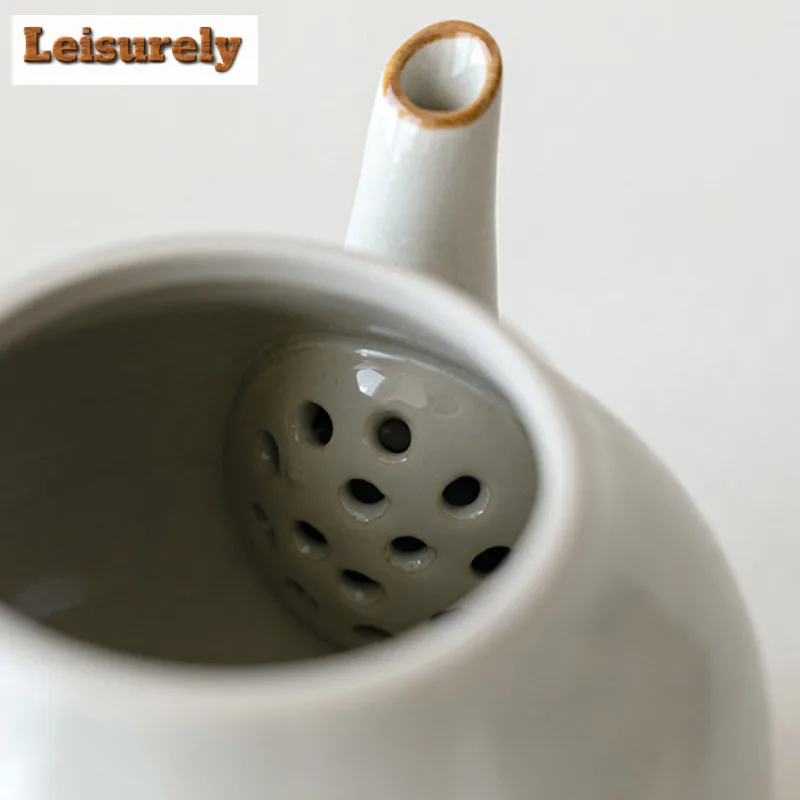 Grass Ash Glaze Gold Osmanthus Fish Ruyi Teapot Japanese Tea Infuser Pot Tea Maker Kettle With Strainer Drinkware Collection