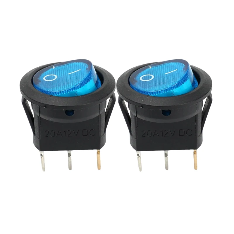 Illuminated Red LED Round Mini Rocker Switch