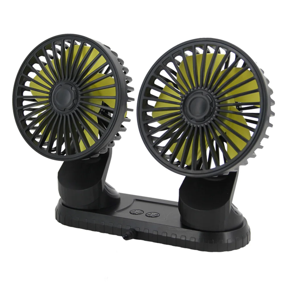 Adjustable Dual Head Car Fan with 360 Degree Rotation for Car Truck SUV