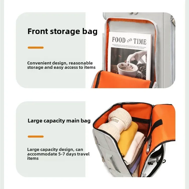 Zaino per laptop da uomo multitasche da viaggio di grande capacità Viaggio d'affari Carry-on Weekendder Zaino casual Bagagli Borsa da trekking bolso - immagine 3