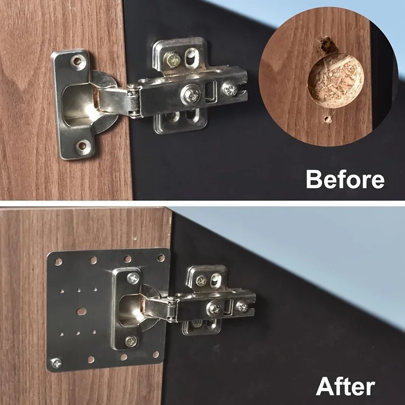 Description Picture 5 of item4/6pcs Cabinet hinge repair board, fixed board bracket kit, hinge repair installation board, with cabinet furniture holes