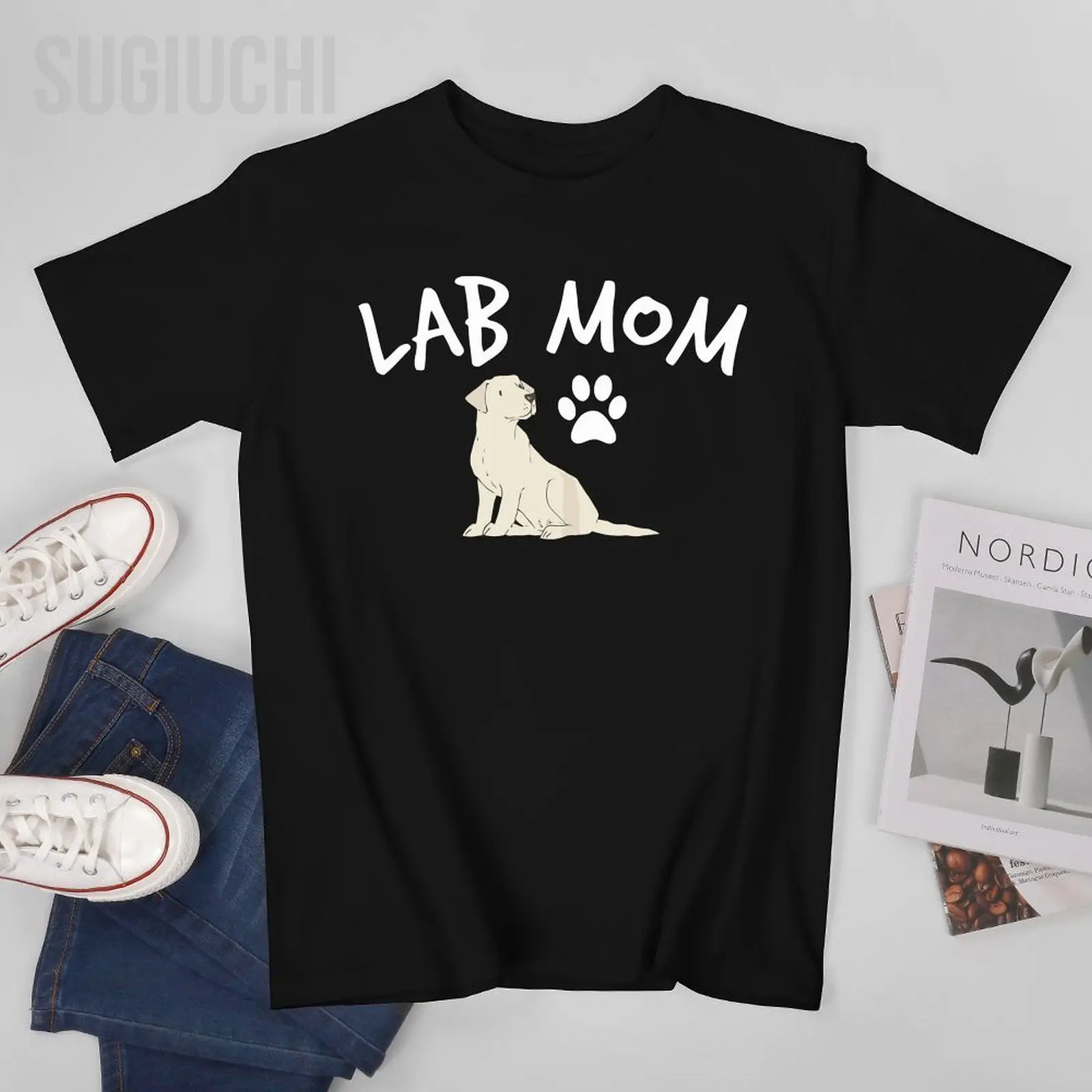 

Men LAB MOM Labrador Retriever Dogs Tshirt Tees O-neck T Shirts Women Boys 100% Cotton Short T-Shirt Unisex All Seasons