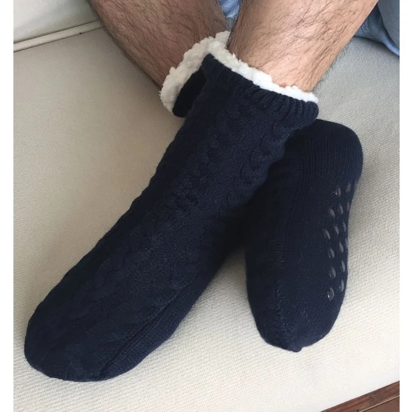 Mens fuzzy Socks Winter Warm Short Cotton Thickened Plus Velvet Home Sleeping Soft Anti slip Non Floor slipper Sock Male Gifts