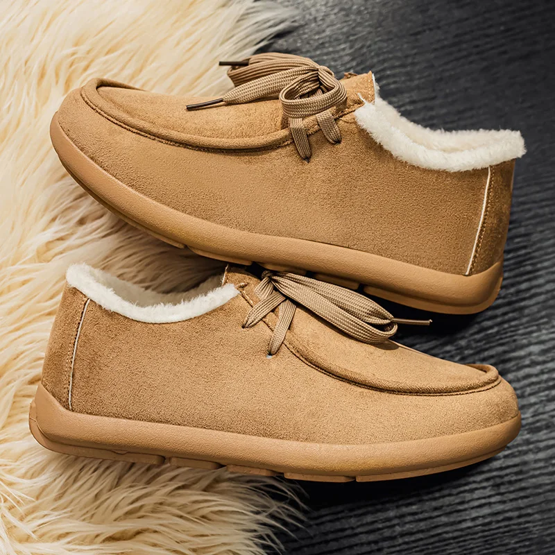 2025 Winter New Men's Fleece - Lined Warm Cotton Slippers, Slip - on Lazy Shoes, Comfortable and Versatile