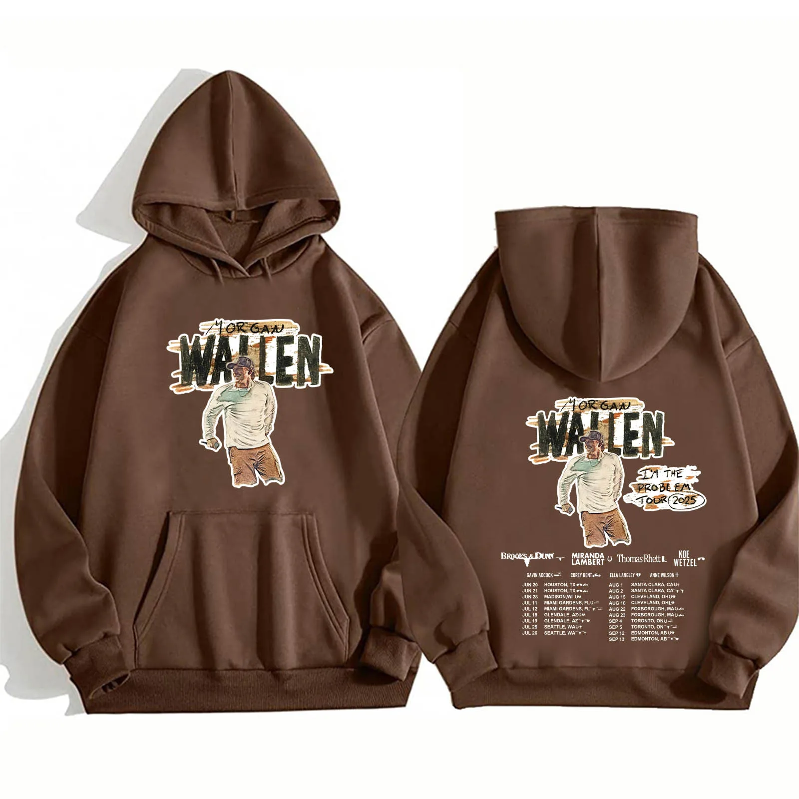 Morgan Warren Country Music Hoodie Morgan I'm a Problem Tour Neuer Hoodie Herren Harajuku Top Fashion Hoodie – Detail 12