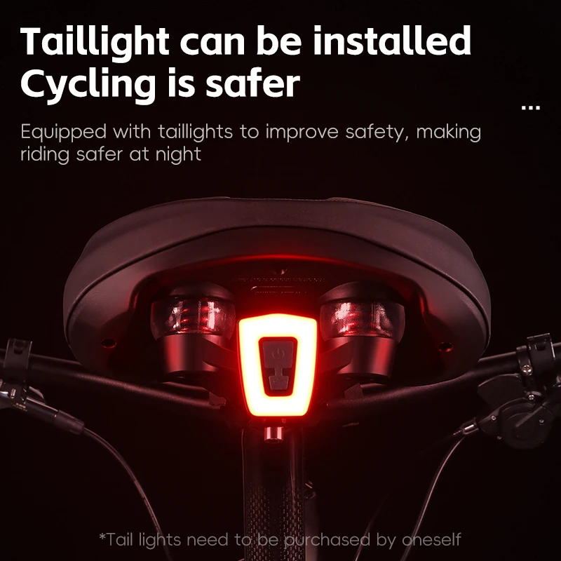 Bicycle saddle WEST BIKING Bicycle Saddle MTB Road Hollow Breathable Bike Seats Rainproof Shock Absorbing Comfortable Warning Lights Bike Seat