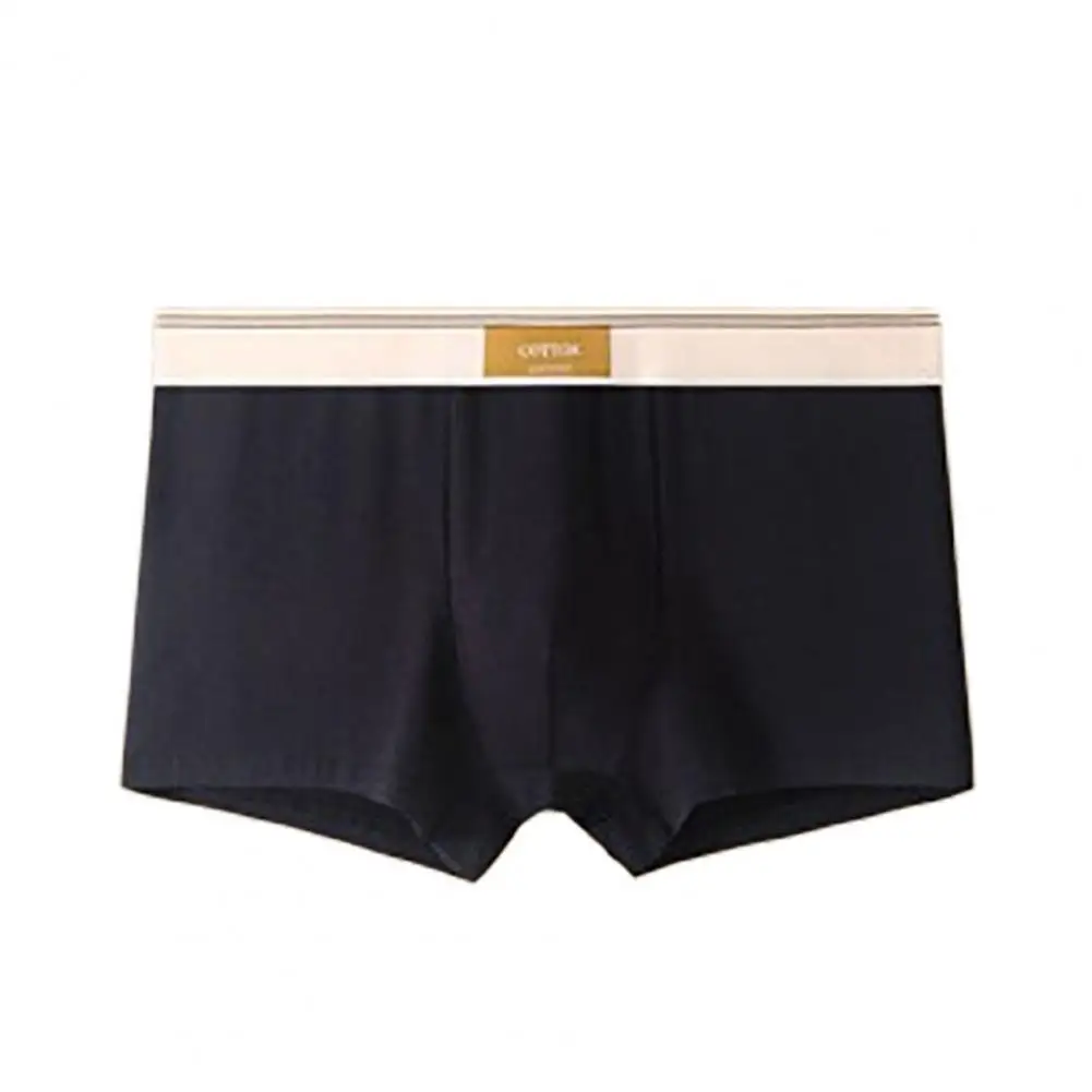 Man Underwear Fashion Boxer Mid-rise Wide Elastic Waistband Patchwork Color U-Convex Shorts Briefs Breathable Panties 7