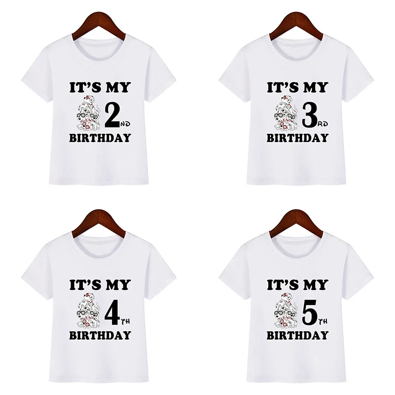 

Disney 101 Dalmatians Little Spotted Dogs Kids Clothes It's My 1 2 3 4 5 6 7 8 9 Years Birthday Boys Girls T shirt Baby T-Shirt