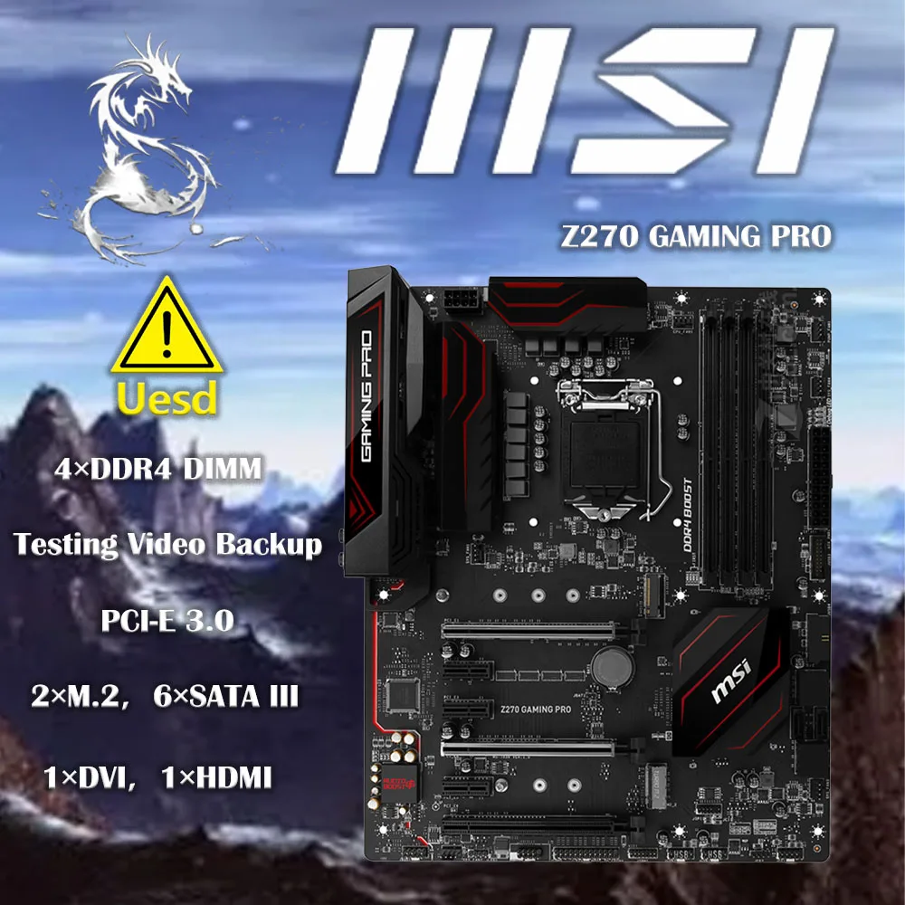 Scheda Madre MSI Z270 GAMING PRO Per LGA 1151, DDR4, USB 3.1, HDMI, DVI, ATX, Per Desktop Gaming