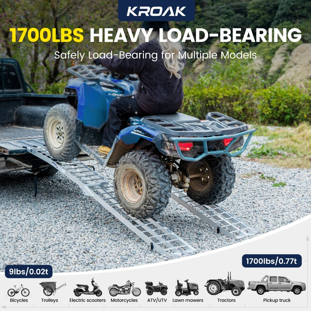 Aluminum Folding Loading Ramps for Pickup Trucks and ATVs