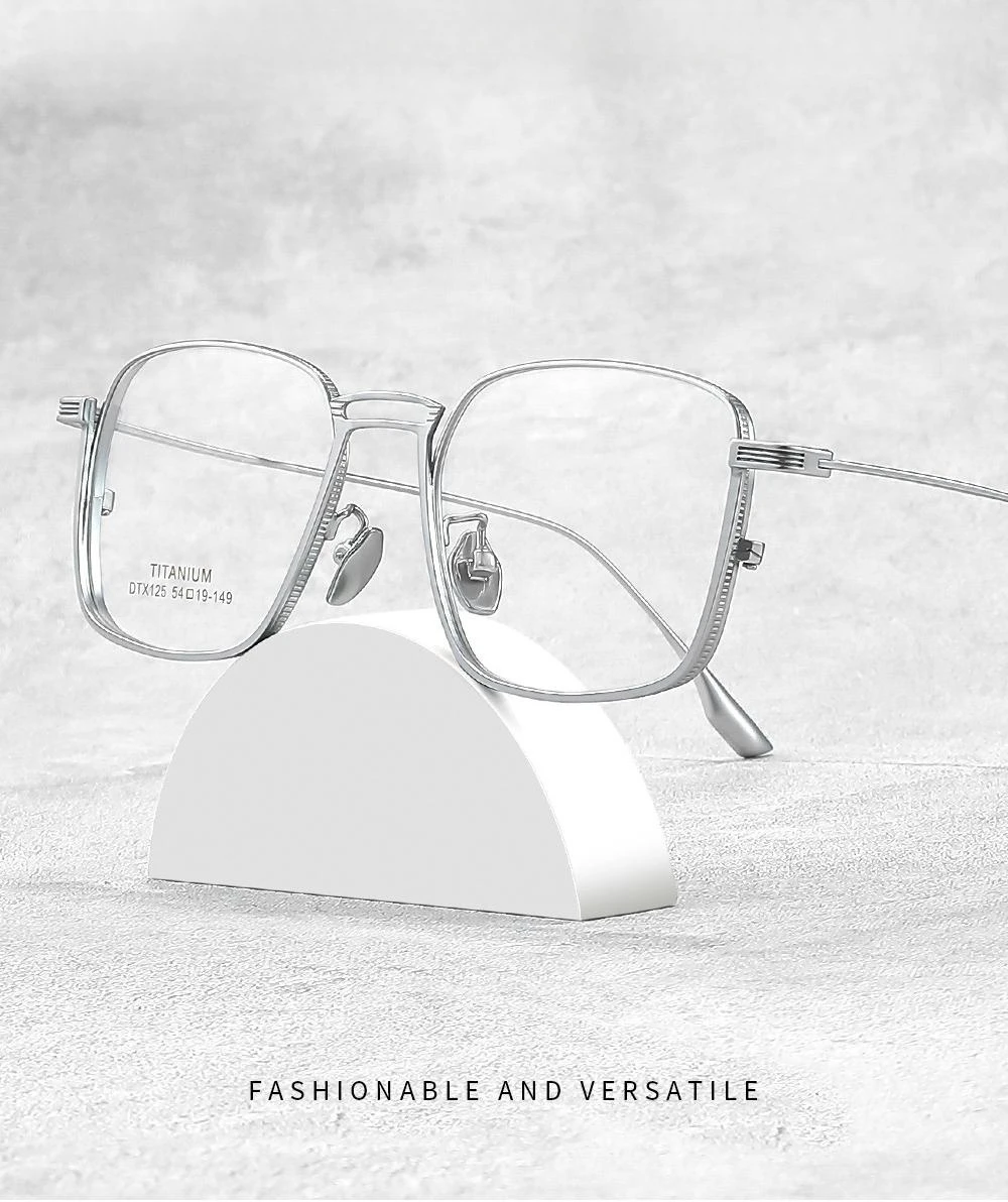 FIRADA Modische Bequeme Brillen Retro Reinem Titan Quadratische Gläser Rezept Brillen Rahmen Männer Frauen BMDTX125-C – Detail 3