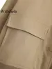 Willshela Women Fashion Solid Bomber Jackets Coat With Pockets V-Neck Single Breasted Long Sleeves Female Chic Lady Outfits 5