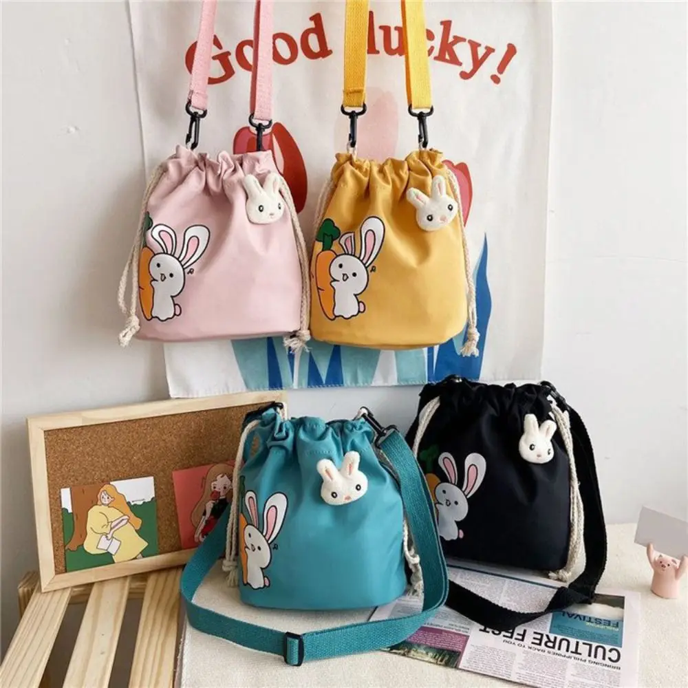 

Rabbit Pattern Shoulder Bags Leisure Nylon Fabric Cartoon Animation Canvas Bag Multicolor Bucket Bag Campus