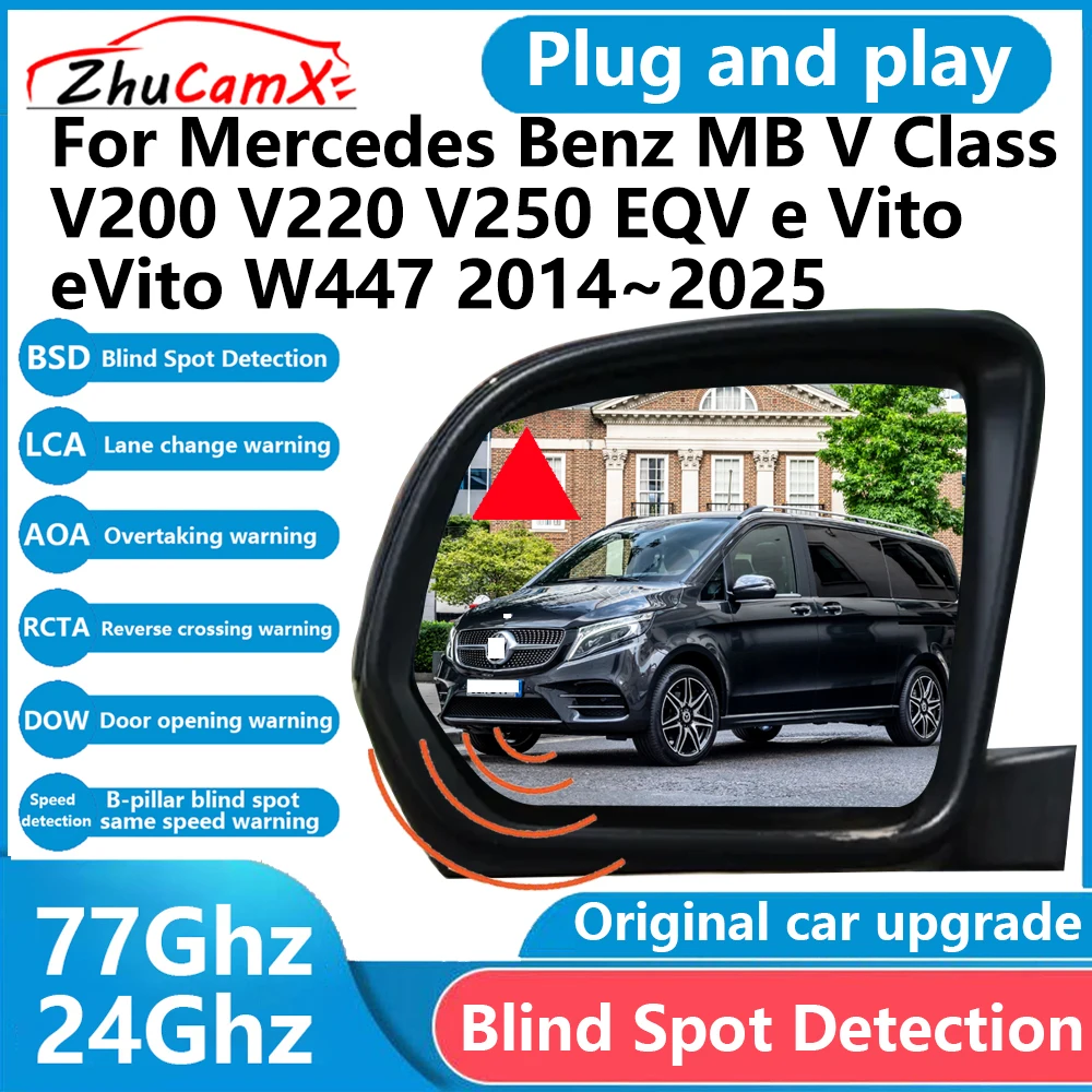 for Mercedes Benz MB V Class V200 V220 V250 EQV eVito BSD Blind Spot Detection Sensor Radar Driving Warning System Plug and Play