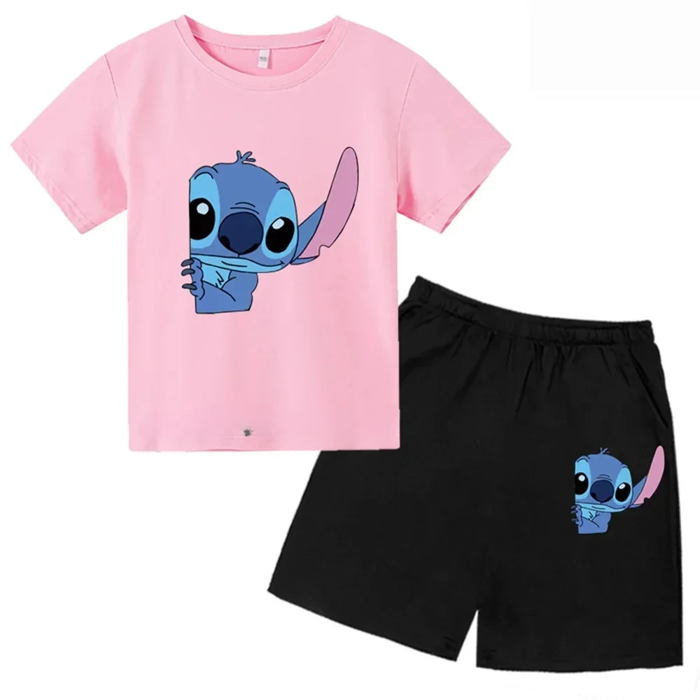 thumbnail image 1 of Conjunto de verano de algodón con bonitos dibujos para niños y bebés, camiseta de dos piezas con pantalones cortos y manga corta informales para niñas, 1 of 4